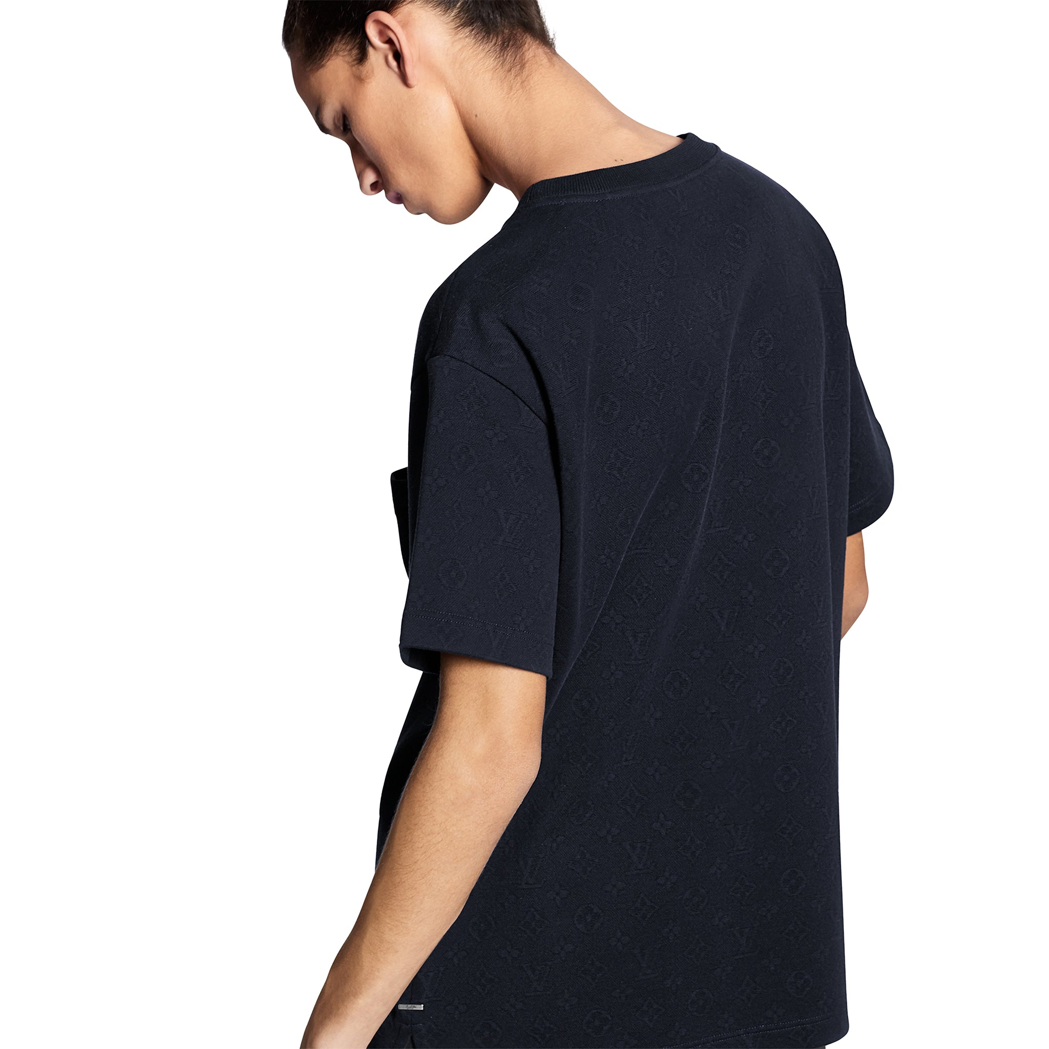 Louis Vuitton Monogram Signature 3D Pocket Cotton T Shirt Dark Blue - 图片 2