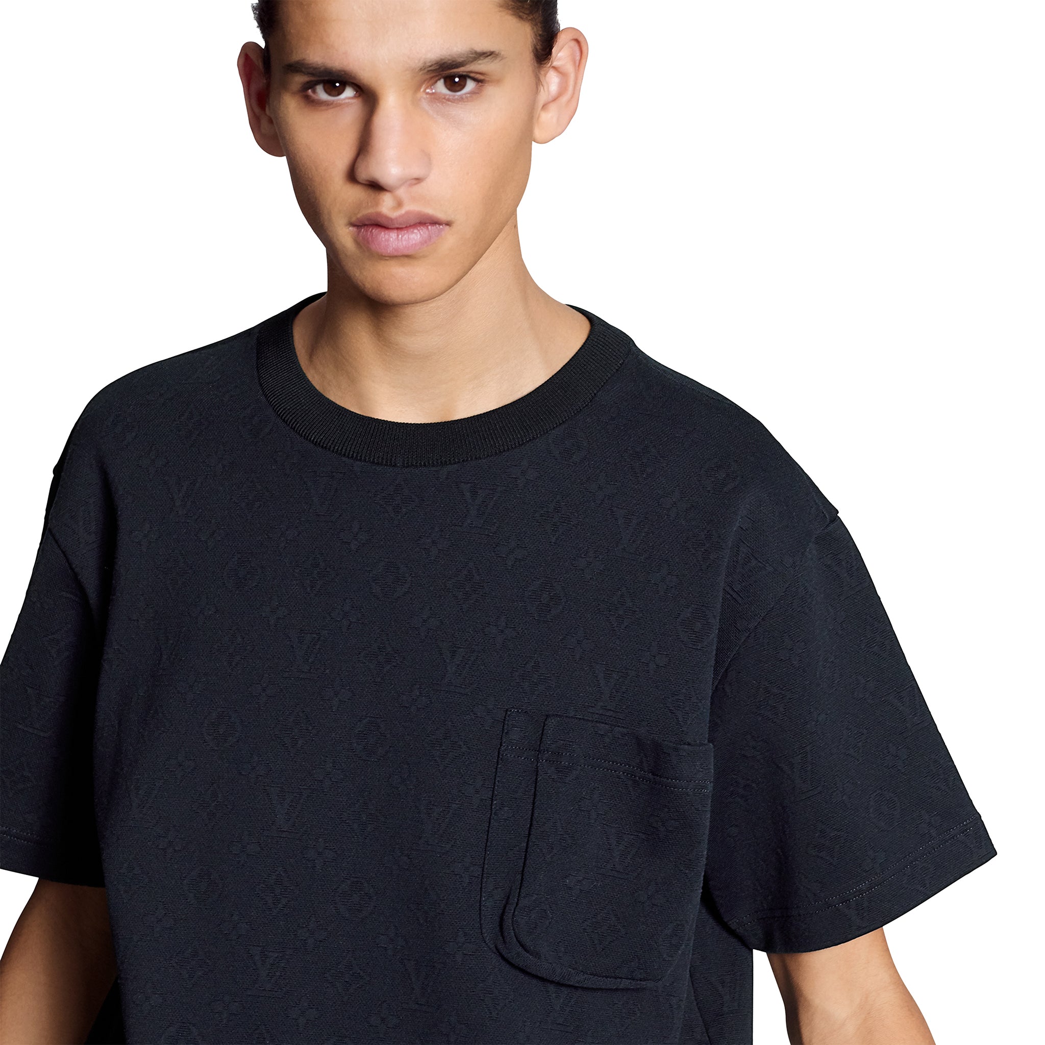 Louis Vuitton Monogram Signature 3D Pocket Cotton T Shirt Dark Blue - 图片 4