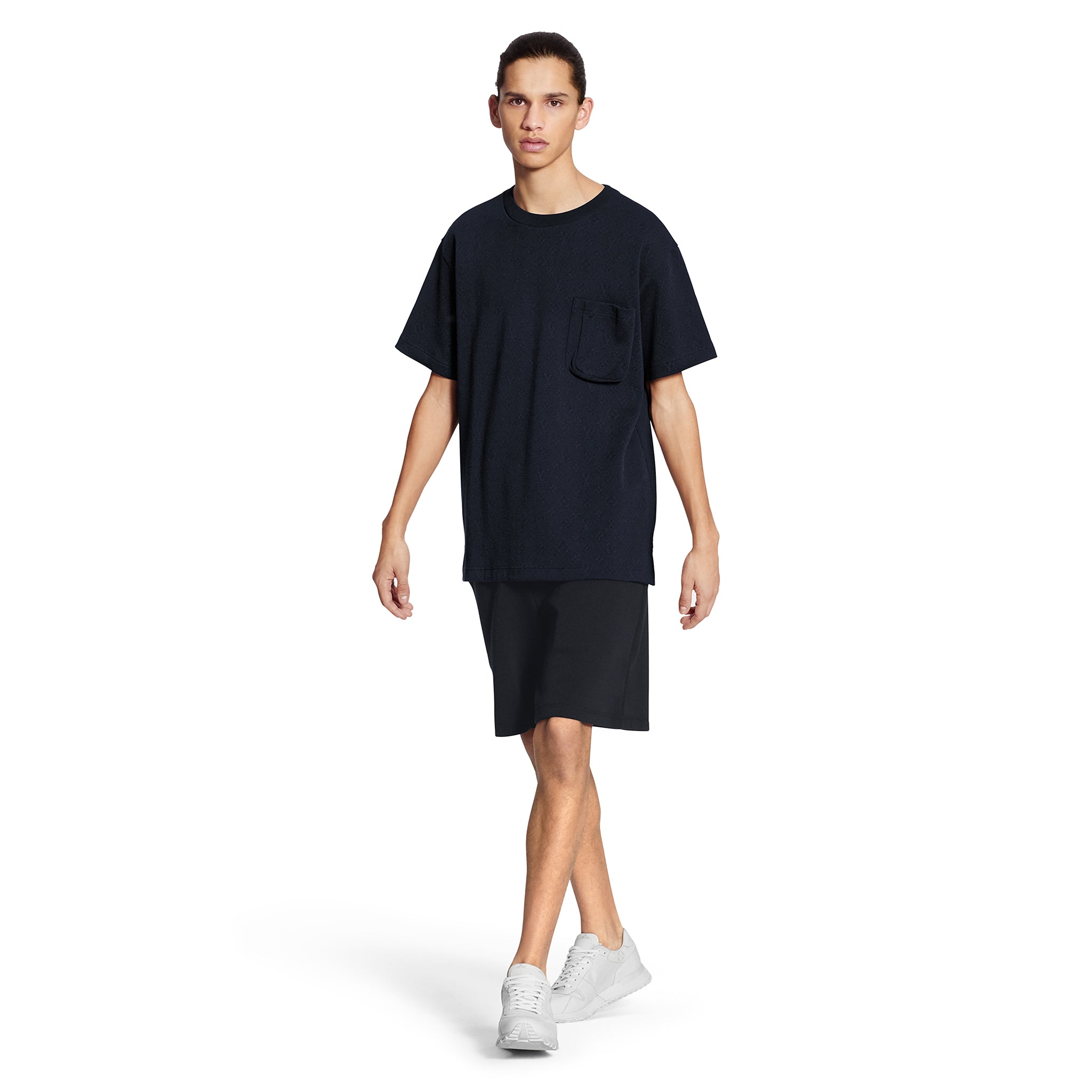 Louis Vuitton Monogram Signature 3D Pocket Cotton T Shirt Dark Blue - 图片 5