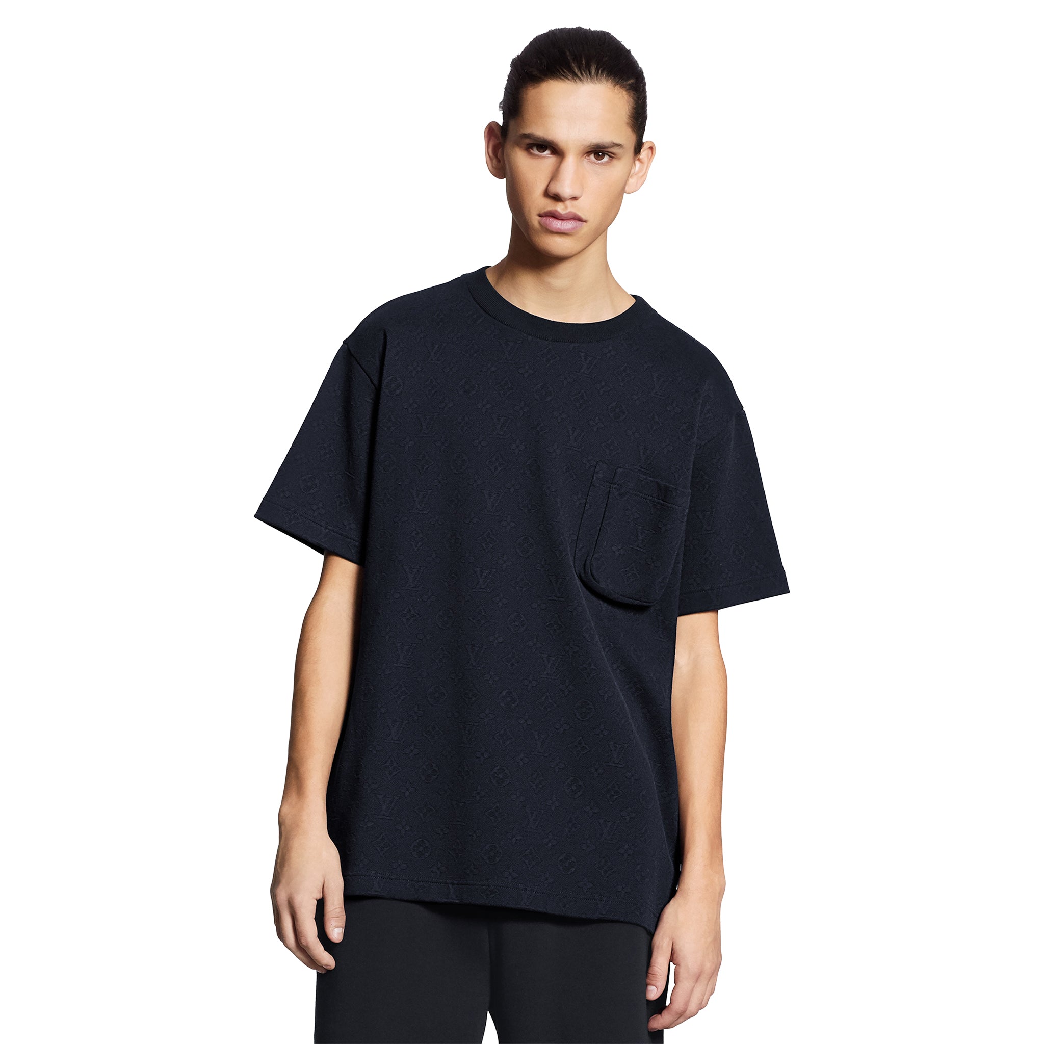 Louis Vuitton Monogram Signature 3D Pocket Cotton T Shirt Dark Blue - 图片 3