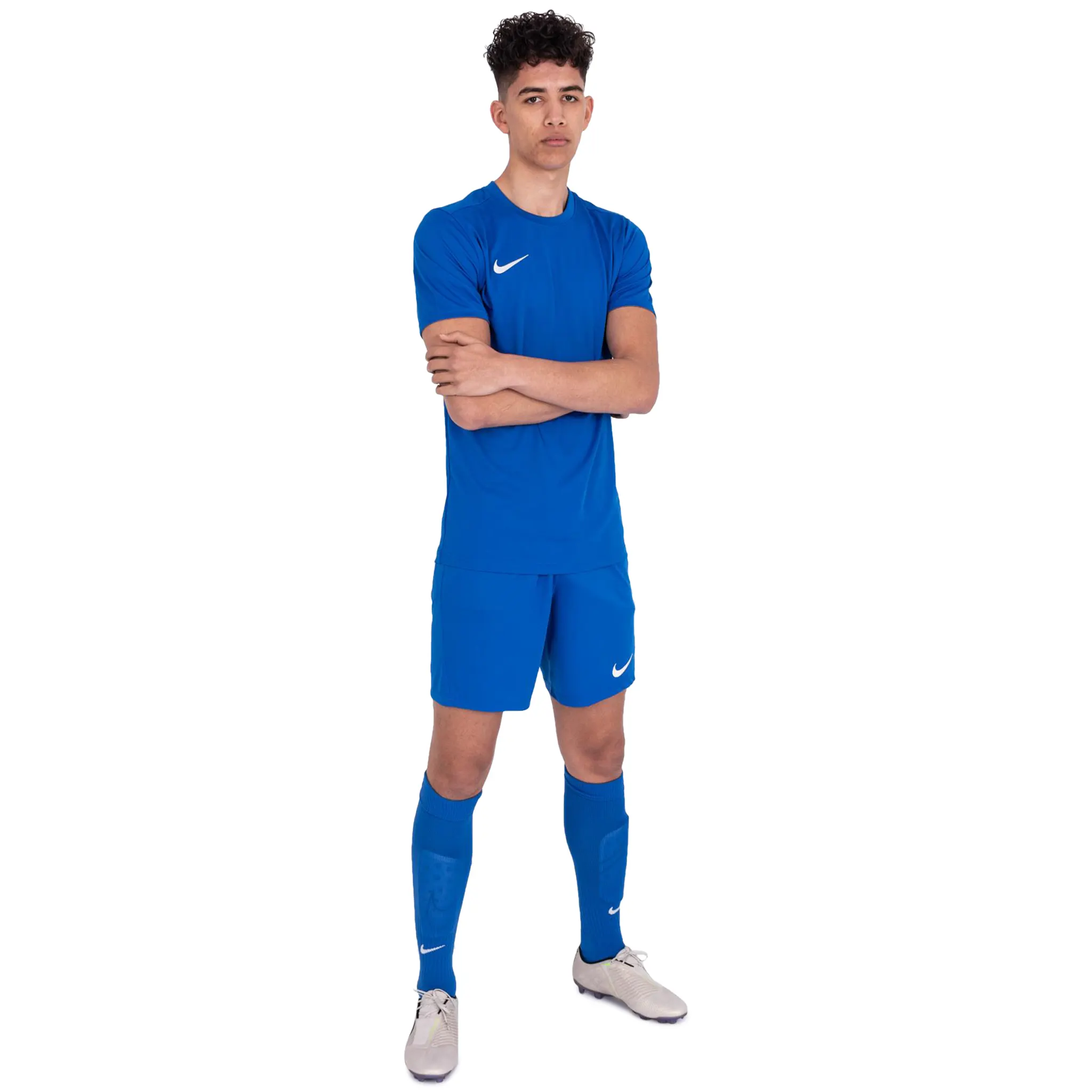 Nike Dri-FIT Park III Royal Blue White T Shirt & Shorts - 图片 3