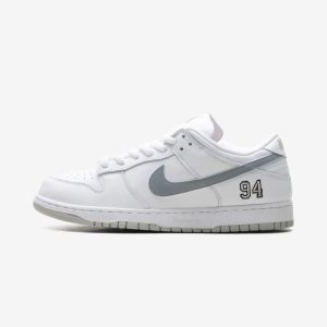Nike SB Dunk Low Supreme 94 White Metallic Silver