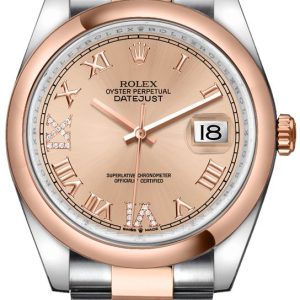 2022 Rolex Datejust 36mm Rose Gold Roman Dial 126201