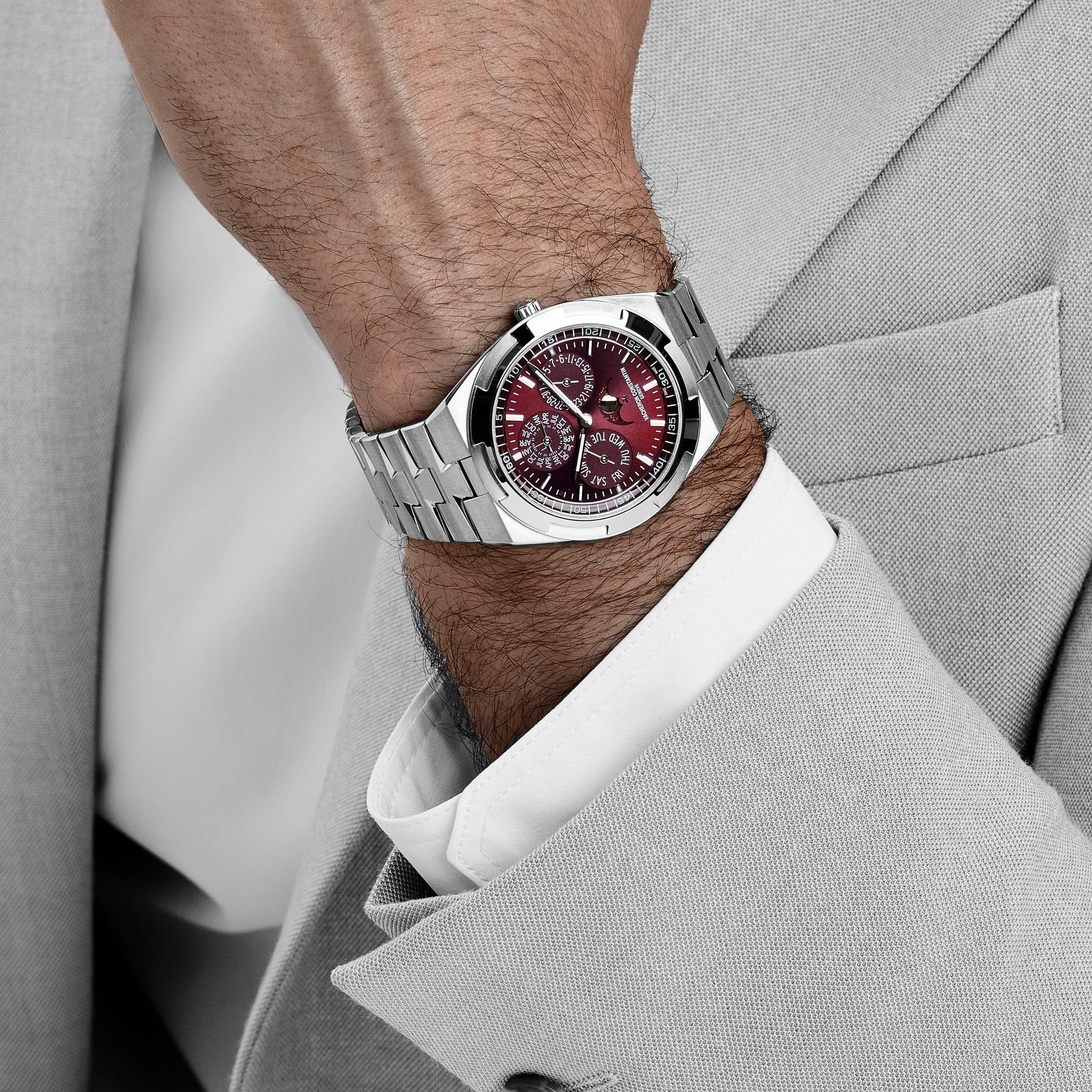 Vacheron Constantin Overseas 4300V/220G-H151 Perpetual Calendar Ultra-Thin White Gold Burgundy Dial - 图片 3